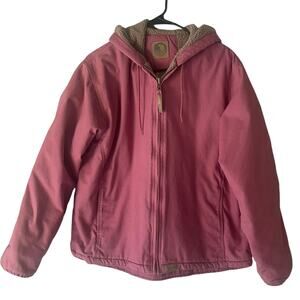 Pink Utility Jacket with Hood and Relaxed Fit